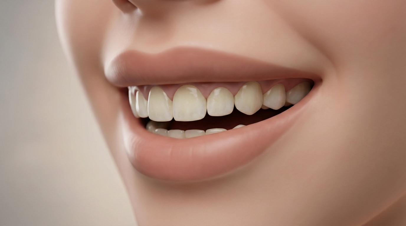 Sorriso no estado natural antes do clareamento